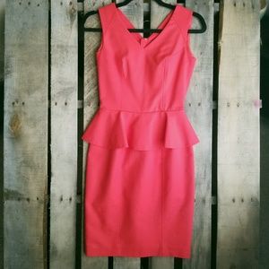 Stunning Coral Peplum Dress